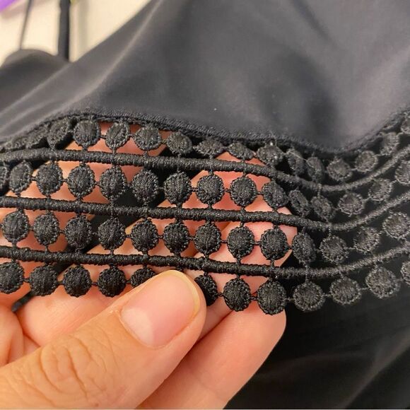 Kona Sol Black Crochet Flounce ruffle High Coverage One Piece Swimsuit L - Picture 7 of 11